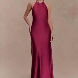 Meshki Bella Satin Maxi Dress - Mahogany